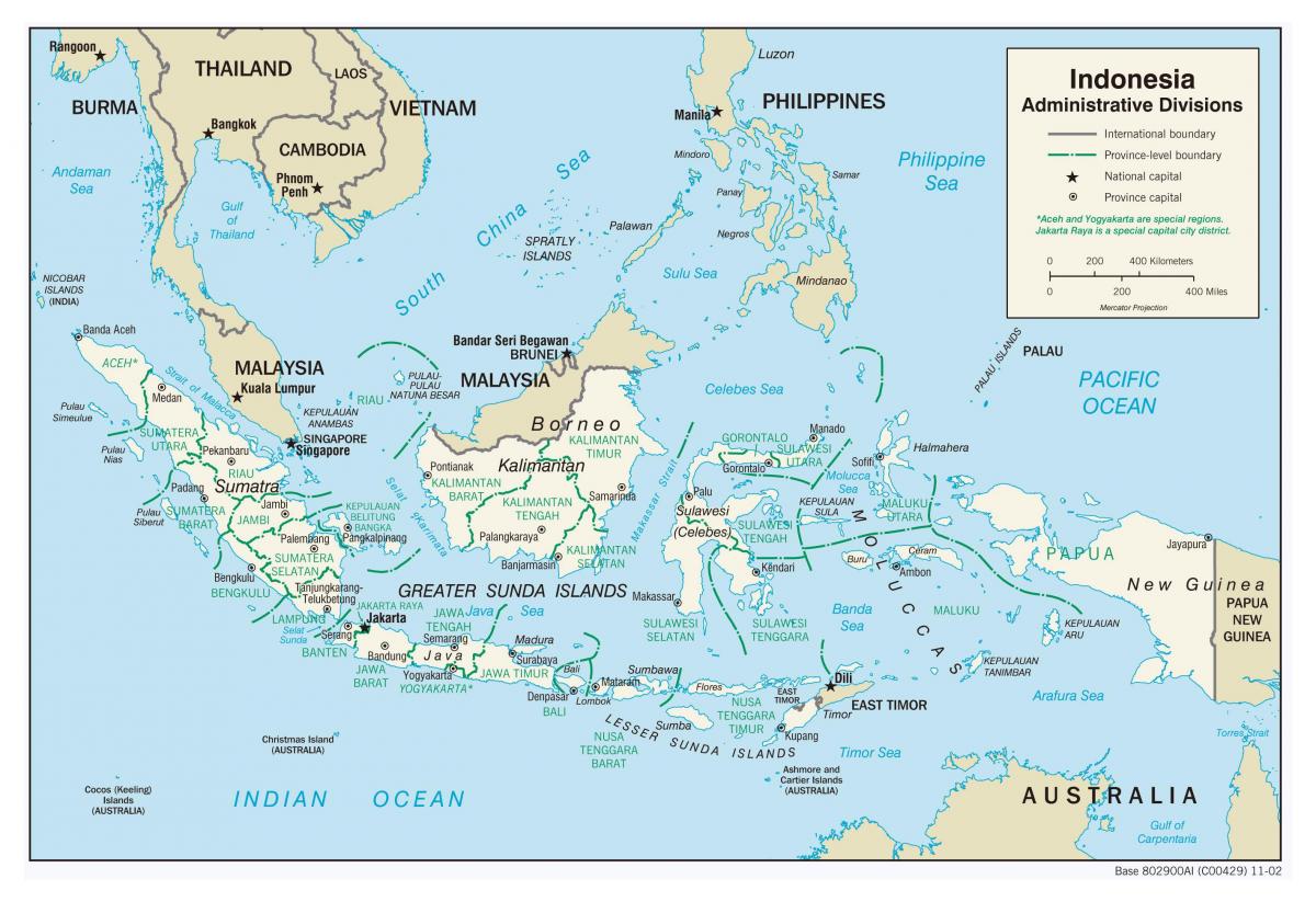 Indonésia sobre um mapa