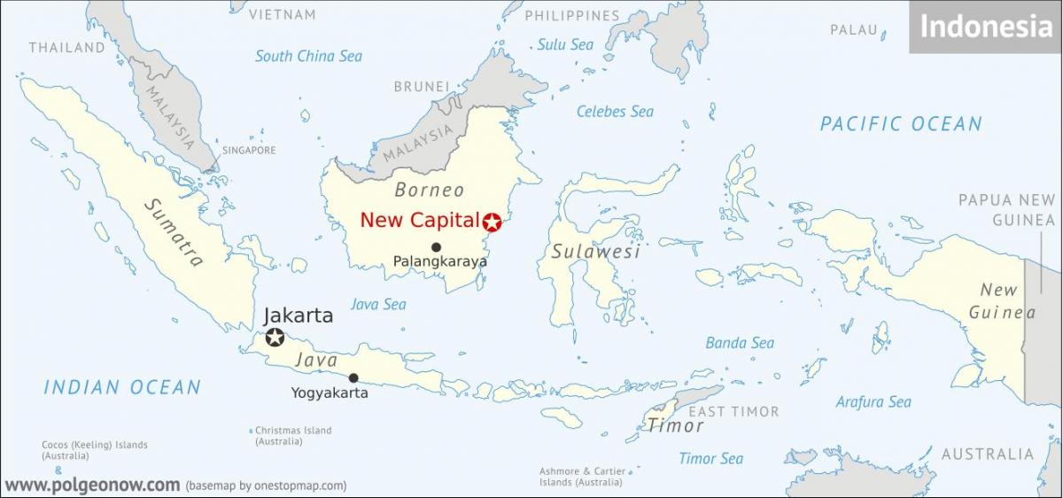 Mapa da capital da Indonésia