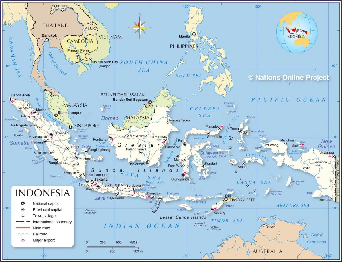 Mapa da cidade da Indonésia
