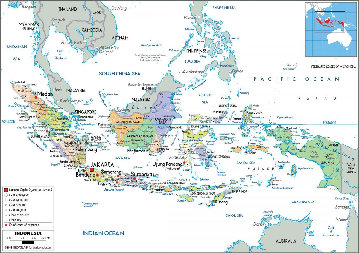 Mapa administrativo da Indonésia